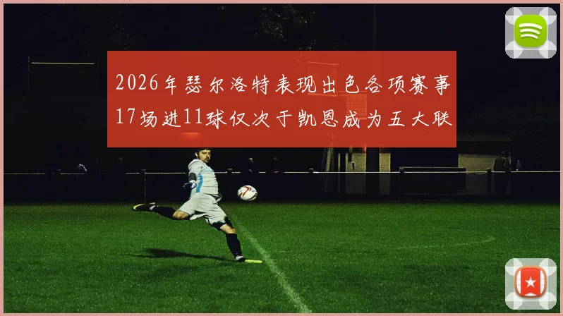2026年瑟尔洛特表现出色各项赛事17场进11球仅次于凯恩成为五大联赛新星